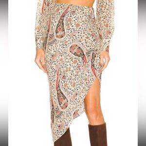 VERONICA BEARD HEARST SILK PAISLEY RUCHED PENCIL SKIRT 2 Fall Colors